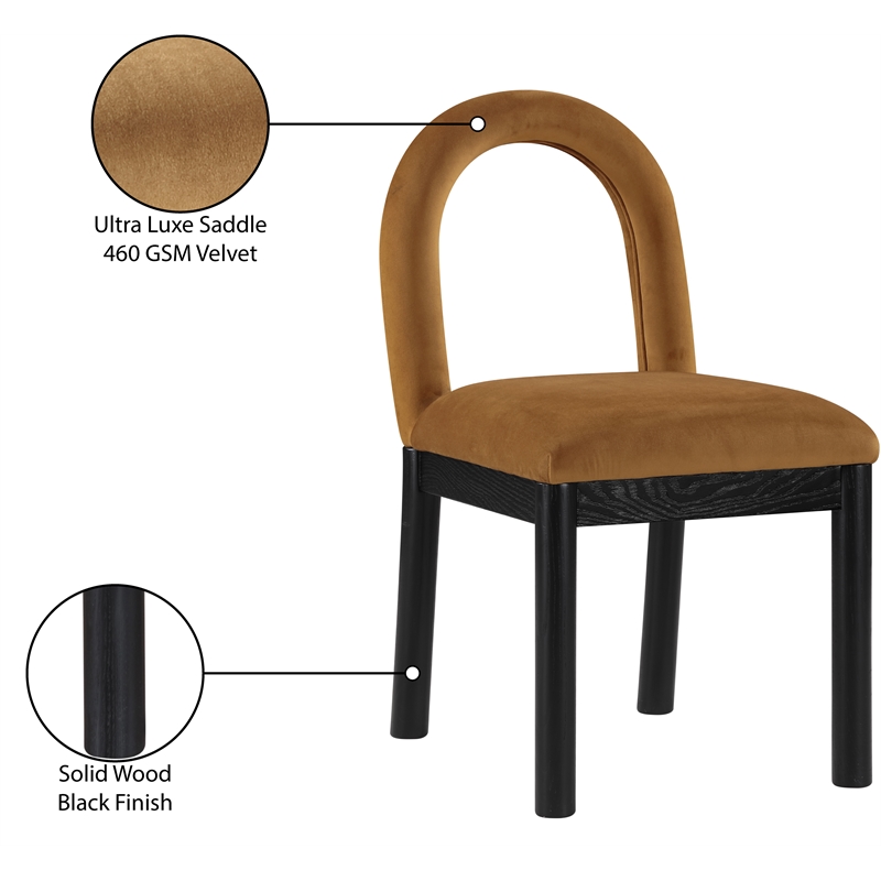 Meridian Furniture Conrad Saddle Velvet Dining Chair