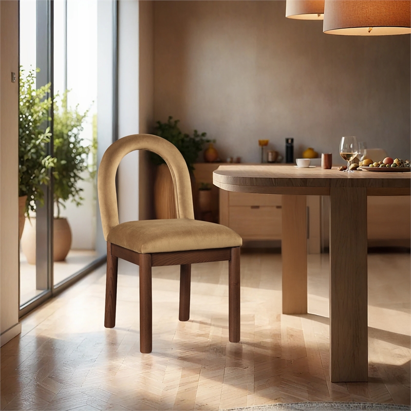 Meridian Furniture Conrad Saddle Velvet Dining Chair