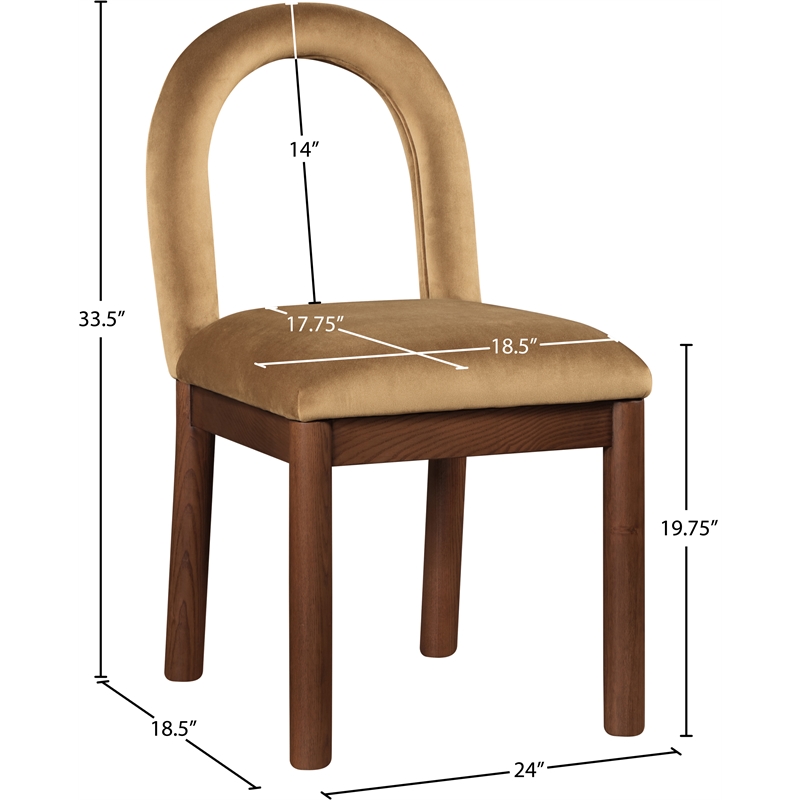 Meridian Furniture Conrad Saddle Velvet Dining Chair