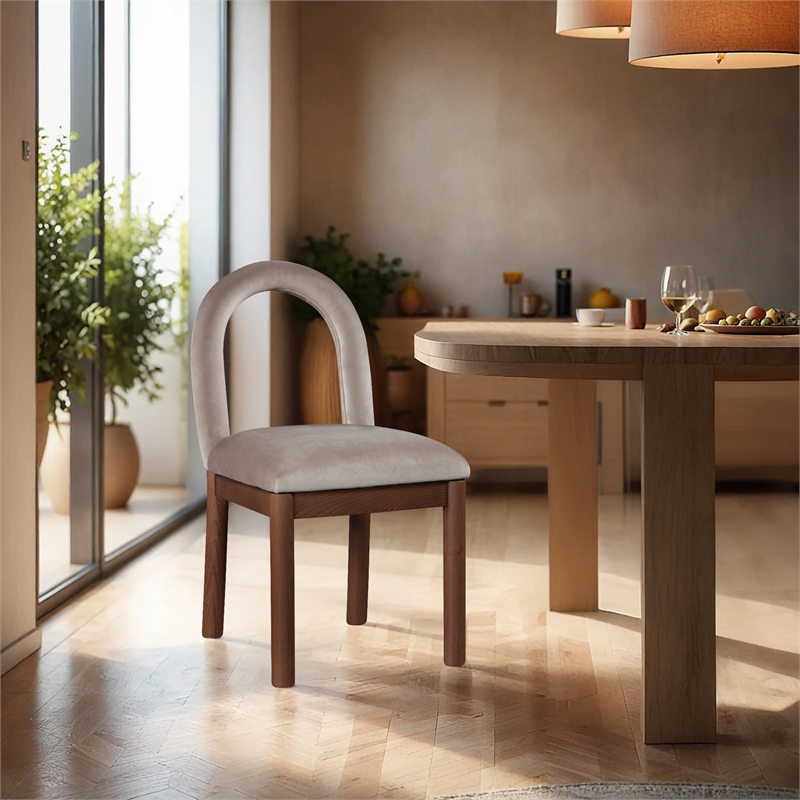 Meridian Furniture Conrad Taupe Velvet Dining Chair