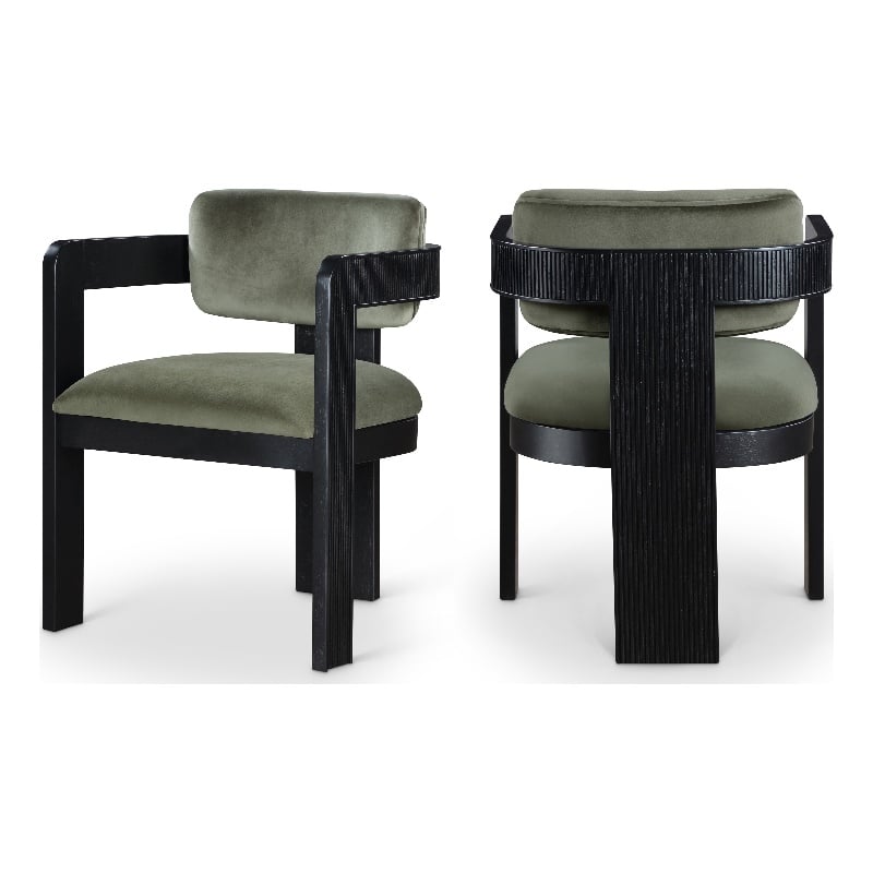 Meridian Furniture Sacha Green Velvet Dining Chair (Set of 2)