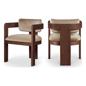 Meridian Furniture Sacha Beige Velvet Dining Chair (Set of 2)