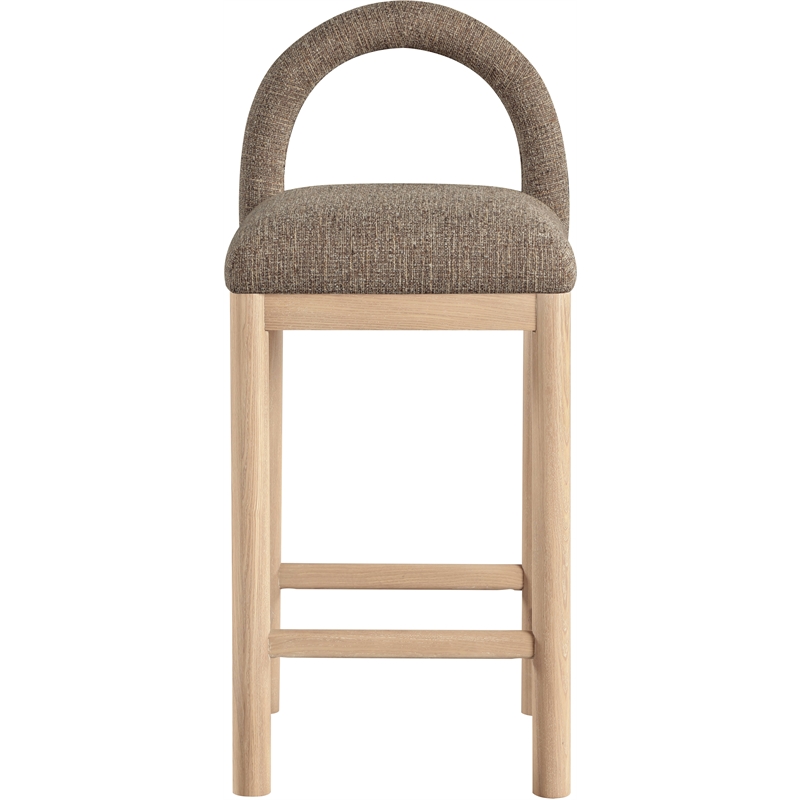 Meridian Furniture Conrad Brown Linen Textured Fabric Counter Stool