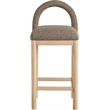 Meridian Furniture Conrad Brown Linen Textured Fabric Counter Stool