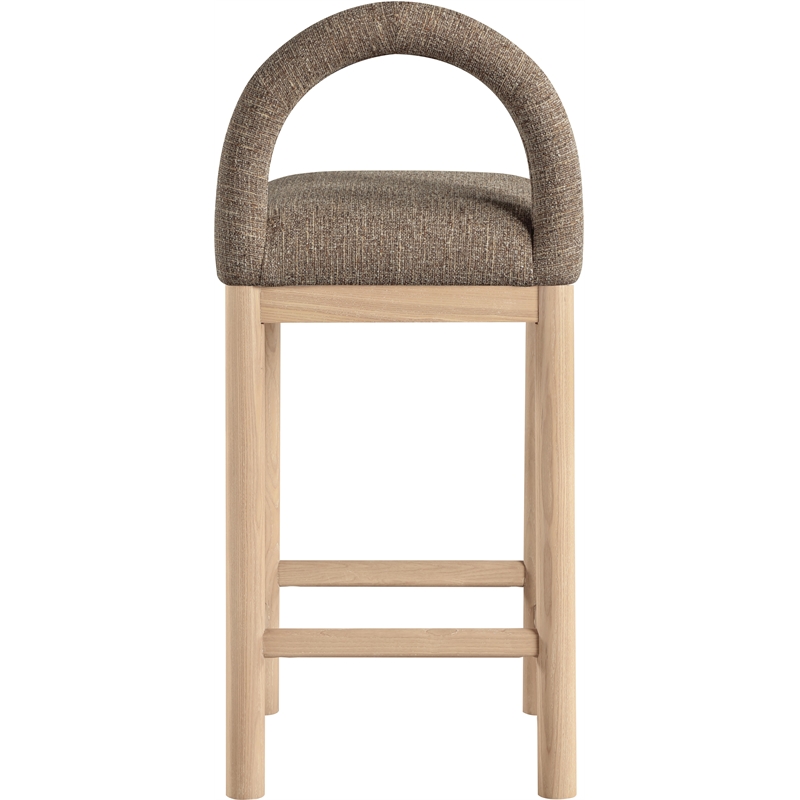 Meridian Furniture Conrad Brown Linen Textured Fabric Counter Stool