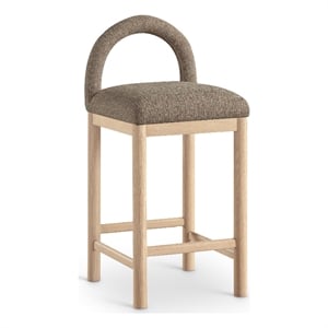Meridian Furniture Conrad Brown Linen Textured Fabric Counter Stool