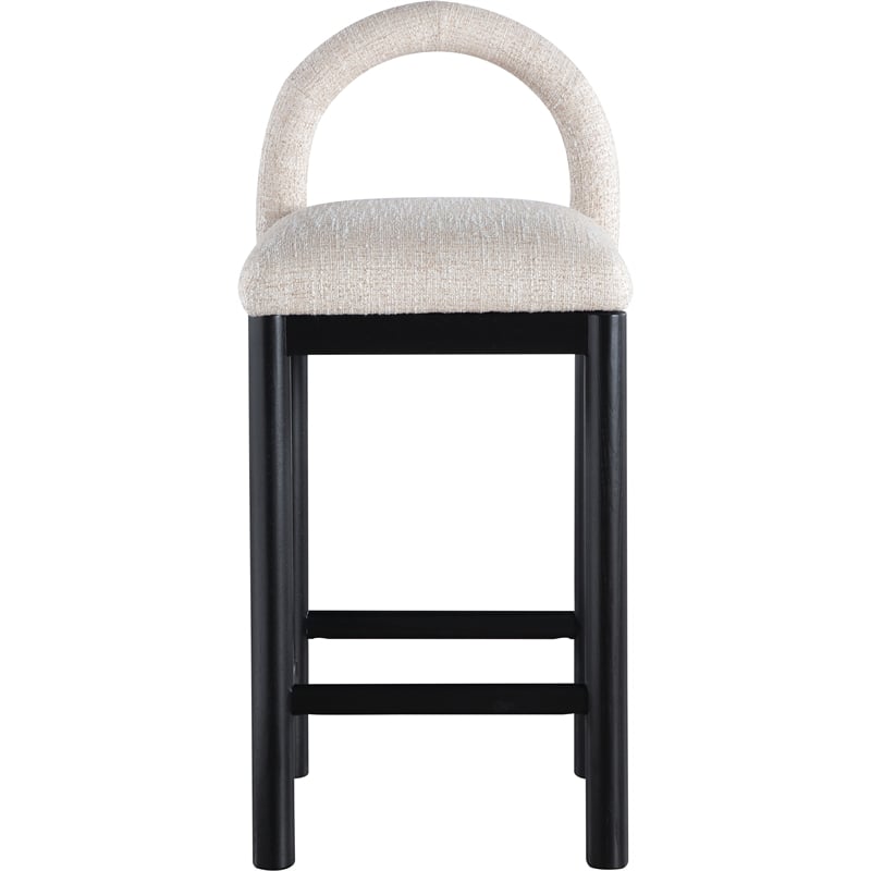 Meridian Furniture Conrad Beige Linen Textured Fabric Counter Stool