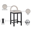 Meridian Furniture Conrad Beige Linen Textured Fabric Counter Stool
