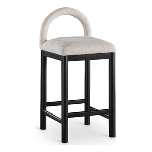Meridian Furniture Conrad Beige Linen Textured Fabric Counter Stool