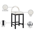 Meridian Furniture Conrad Cream Linen Textured Fabric Counter Stool
