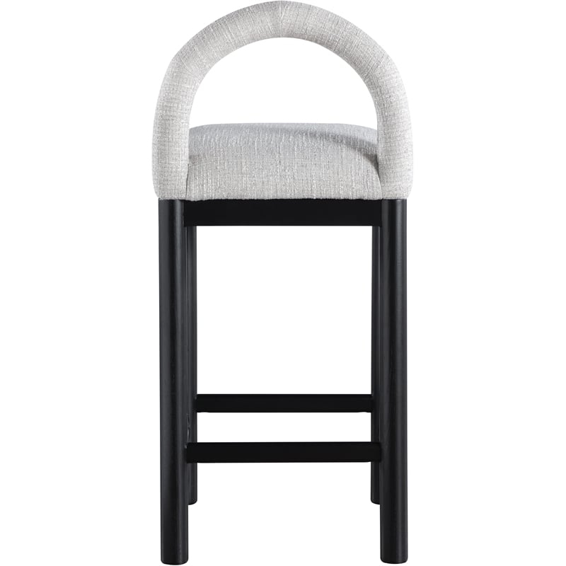 Meridian Furniture Conrad Grey Linen Textured Fabric Counter Stool