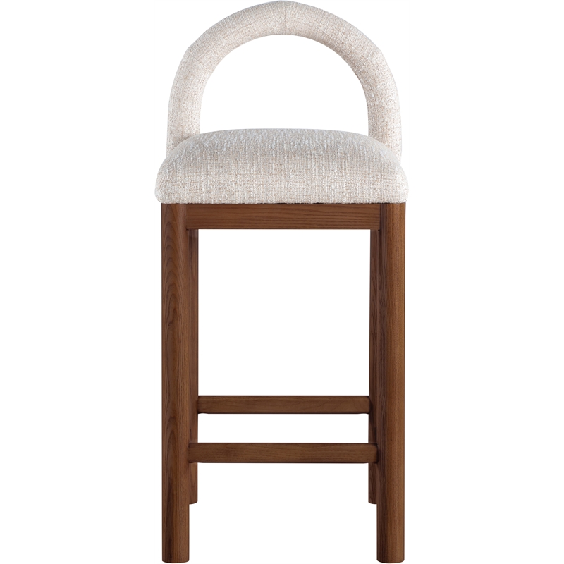Meridian Furniture Conrad Beige Linen Textured Fabric Counter Stool