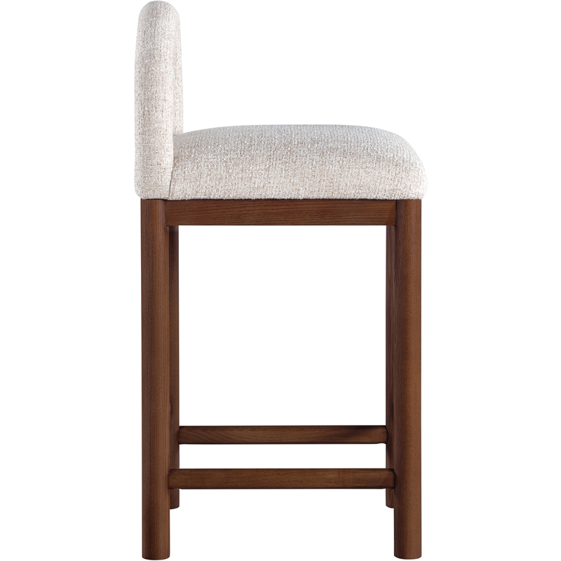 Meridian Furniture Conrad Beige Linen Textured Fabric Counter Stool