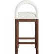 Meridian Furniture Conrad Cream Linen Textured Fabric Counter Stool