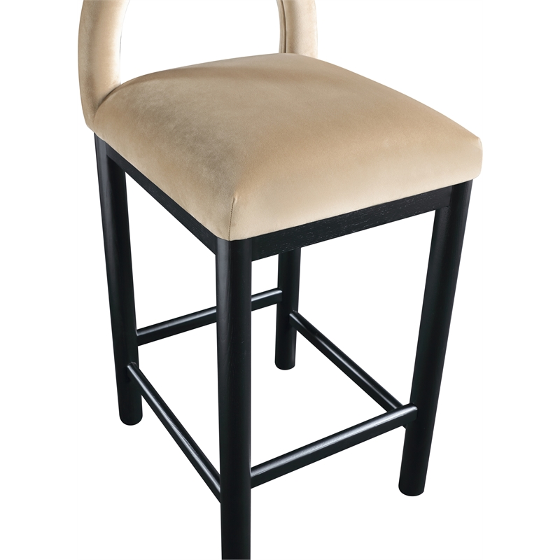 Meridian Furniture Conrad Beige Velvet Counter Stool