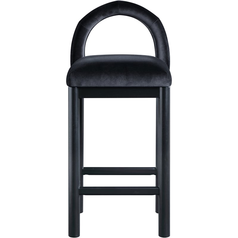 Meridian Furniture Conrad Black Velvet Counter Stool