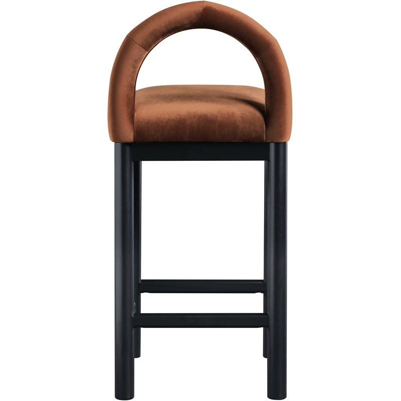 Meridian Furniture Conrad Cognac Velvet Counter Stool