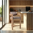 Meridian Furniture Sacha Brown Linen Textured Fabric Stool