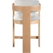 Meridian Furniture Sacha Cream Linen Textured Fabric Stool