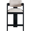 Meridian Furniture Sacha Beige Linen Textured Fabric Stool