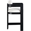 Meridian Furniture Sacha Cream Linen Textured Fabric Stool