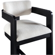 Meridian Furniture Sacha Cream Linen Textured Fabric Stool