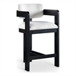 Meridian Furniture Sacha Cream Linen Textured Fabric Stool