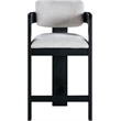 Meridian Furniture Sacha Grey Linen Textured Fabric Stool