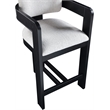 Meridian Furniture Sacha Grey Linen Textured Fabric Stool