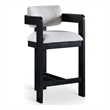 Meridian Furniture Sacha Grey Linen Textured Fabric Stool