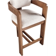 Meridian Furniture Sacha Beige Linen Textured Fabric Stool
