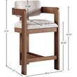 Meridian Furniture Sacha Beige Linen Textured Fabric Stool