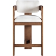 Meridian Furniture Sacha Cream Linen Textured Fabric Stool