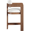 Meridian Furniture Sacha Cream Linen Textured Fabric Stool