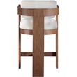 Meridian Furniture Sacha Cream Linen Textured Fabric Stool