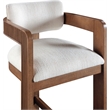 Meridian Furniture Sacha Cream Linen Textured Fabric Stool