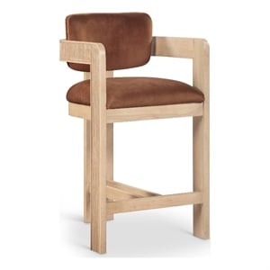 Meridian Furniture Sacha Cognac Velvet Stool
