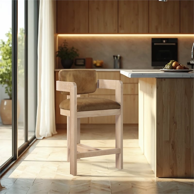 Meridian Furniture Sacha Saddle Velvet Stool