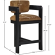 Meridian Furniture Sacha Saddle Velvet Stool