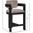 Meridian Furniture Sacha Taupe Velvet Stool