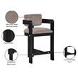 Meridian Furniture Sacha Taupe Velvet Stool