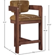 Meridian Furniture Sacha Saddle Velvet Stool