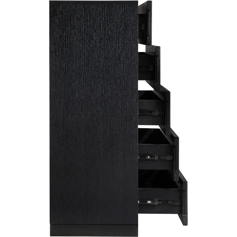 Meridian Furniture Weave Black Oak Veneer Chest