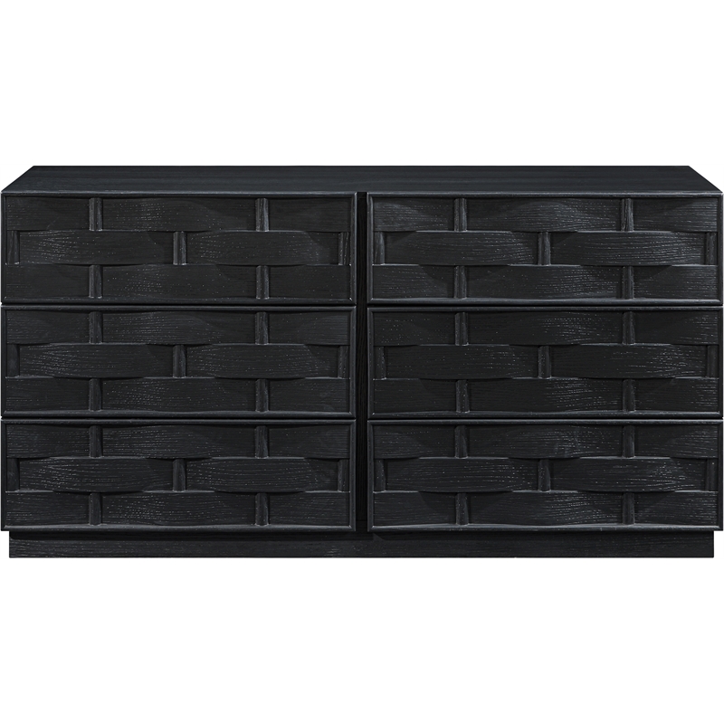 Meridian Furniture Weave Black Oak Veneer Dresser