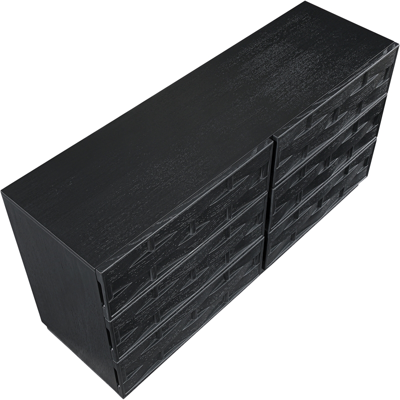 Meridian Furniture Weave Black Oak Veneer Dresser