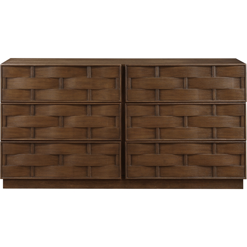 Meridian Furniture Weave Brown Oak Veneer Dresser