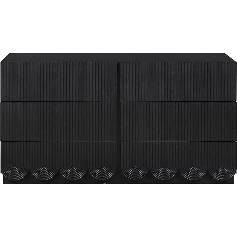 Meridian Furniture Scallop Black Oak Veneer Dresser