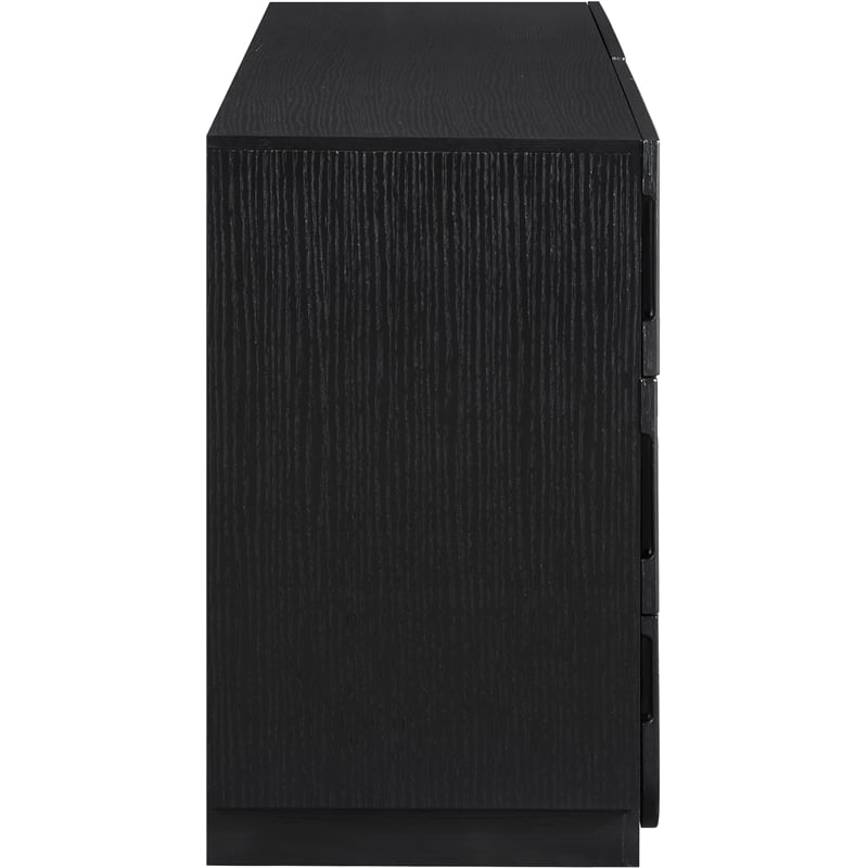 Meridian Furniture Scallop Black Oak Veneer Dresser