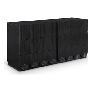 Meridian Furniture Scallop Black Oak Veneer Dresser