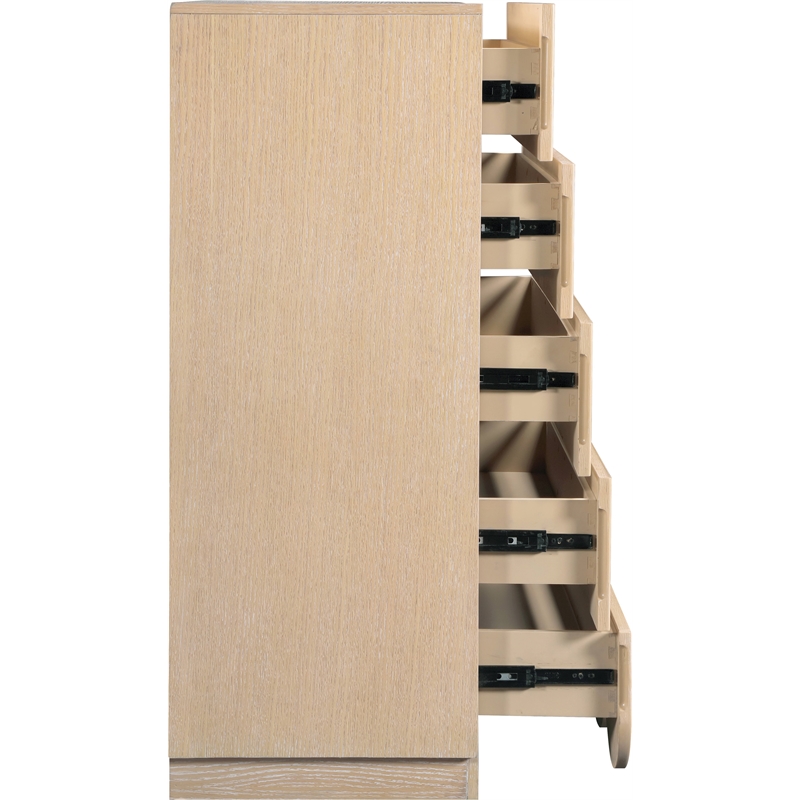 Meridian Furniture Scallop Natural Oak Veneer Chest